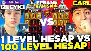 1 LEVEL HESABIMLA 100 LEVEL İZLEYİCİ HESABINI KAPIŞTIRDIM❗ (1 LEVEL VS 100 LEVEL❗ 😱 ) - PUBG Mobile