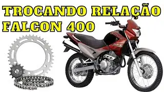 Como trocar Kit Relação da HondaNX4 Falcon em casa. #honda #falcon400