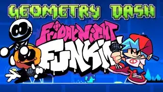 Playing Fnf geometry dash levels