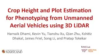 IROS '20: Crop Height and Plot Estimation for Phenotyping from UAVs using 3D LiDAR