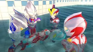 ADIK ULTRAMAN GINGA TENGELAM DALAM KOLAM RENANG HAMPIR MENINGGAL - GTA ULTRAMAN LUCU