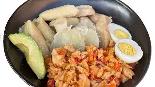STEAMED PROVISION AND SALTFISH | GRENADIAN FOOD | CARIBBEAN FOOD