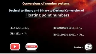 Decimal to Binary & Binary to Decimal Conversion of Floating Point Numbers |Number System Conversion
