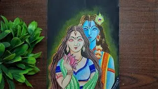 Simple Radha Krishna Sketch | Janmashtami Art | Colorful Creation