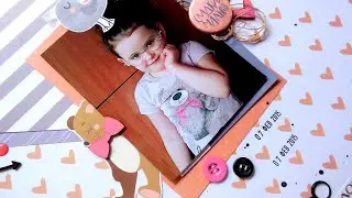 Скрапбукинг. Страничка из материалов ТМ "Скрап-Малина", процесс. (Scrapbooking process)