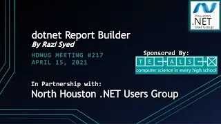 April 2021 GHADNUG: dotnet Report Builder