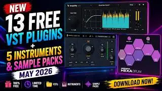 New 13 FREE VST Plugins + 5 Instruments & Sample Packs – May 2026