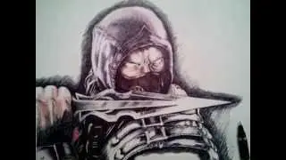 Ballpen Drawing of  Scorpion from Mortal Kombat X by Shafik