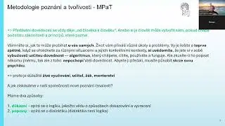 Metodologie poznání a tvořivosti - úvod