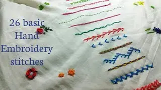 Learn 26 basic Hand Embroidery stitches  || periwinkle TV