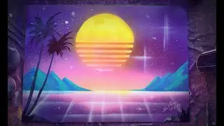 Retrowave Cyberpunk 2077 Style Painting Spray Art TUTORIAL - Sacha Walker