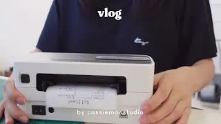 Vlog 🖨 Pack Orders With Me ft. Omezizy | Bluetooth Thermal Label Printer | Studio Vlog