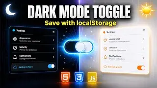 Dark Mode Toggle with Local Storage | HTML CSS JavaScript | Silent Coding