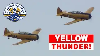 Yellow Thunder at Yellowstone!  Two beautiful RAF Harvards in a graceful formation flight display!