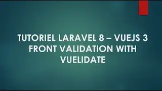 13 Laravel 8 et Vuejs 3 Validation avec Vuelidate