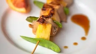 Chicken, Pineapple, and Snow Pea Kebobs