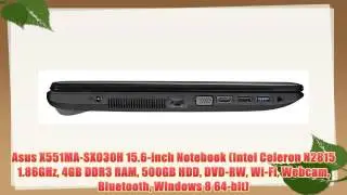 asus x551ma sx030h 15 6 inch notebook intel celeron n2815 1 86ghz 4gb ddr3 ram 500gb hdd dvd rw