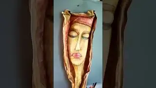 Картина из формованной кожи " Печальный Гламур 2" #кожа #art #fashion