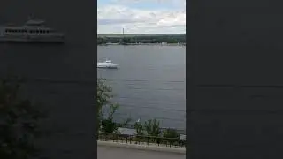 Beautiful View Of Ship At Kama River From Top..Красивый вид на корабль на реке Каме сверху.. 🛳️🚢⛴️