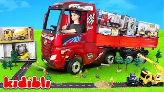 İnşaat Makineleri ve Kamyonlar 🚧 Ekskavatörler ve Yol Silindiri | Eğitici Çocuk Videosu | Kidibli