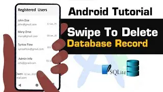 Android  Tutorial - how to code Swipe to Delete data from SQLite database