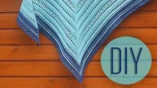 Вяжем бактус шаль крючком. How to crochet a baktus-shawl