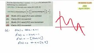 For the function f[x) = (cosx) - x+ 1, x € R, between the following two statements