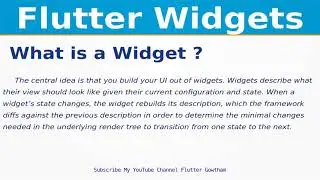 What is a Widget | Flutter Widget Means | Widgets | Android | iOS | Web | Desktop |Embedded