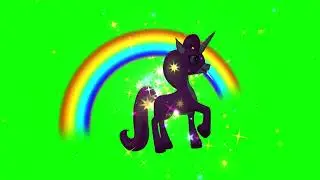 Unicorn on Green Screen.