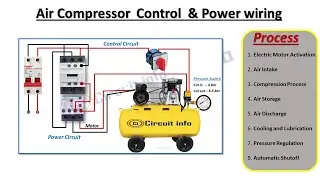 Air compressor Control and Power Wiring l #circuitinfo #diy #latestnews