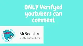 ONLY Verifyed youtubers can comment