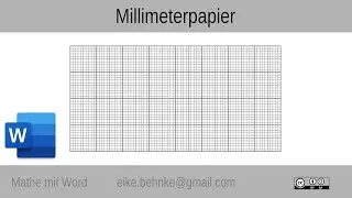 25 Millimeterpapier - Mathe mit Word
