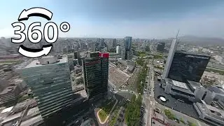 Aerial view of San Isidro, Lima, Peru 360 Video VR