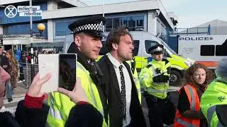 Ben Kenward arrested at London City Airport - Extinction Rebellion