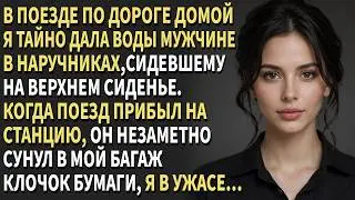 🚆В поезде по дороге домой 💧я тайно дала воды мужчине,⛓️сидевшему на верхней полке в наручниках