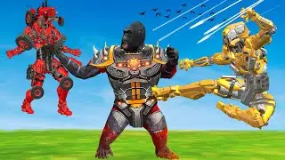 2 जादुई रोबोट ट्रैक्टर जेसीबी VS विशाल गोरिल्ला रोबोट लड़ाई 2 Magical Robot Tractor JCB Vs Gorilla