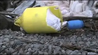 Big Yellow Buoy Found on the Beach