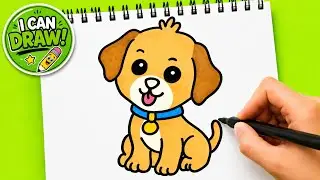 How to Draw a Cute Puppy 🐶 | Easy Dog Drawing for Beginners