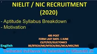 Nielit 2020 recruitment syllabus