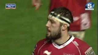 Josh Turnbull yellow carded for use of the boot - Scarlets v Munster 1st March 2014