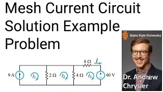 Mesh Current Circuit Solution Example Problem