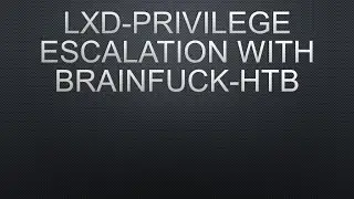 LXD Privilege Exploitation using Brainfuck -HTB