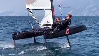 fast girls on iFLY15 Hydrofoil Catamaran - foiling catamaran sailing | iFLYsail foiling