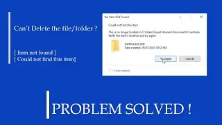 Can't delete the File/folder ? | Problem solved 100% |