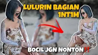 CEWEK BALI LAGI LULURAN DI PANTAI YANG SEPI‼️