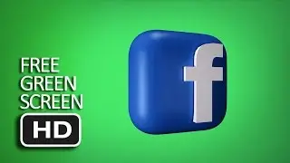 Free Green Screen - 3D Facebook Logo Spinning Loop