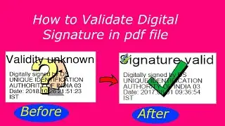 How to Validate Digital Signature in pdf file | Digital Signature Validation Problem - fixed