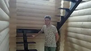 Лестница в дом из металла, на второй этаж