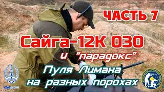 Сайга-12К 030, пуля Лимана и разные пороха на 60 м. (Test Lyman bullet and different powder at 60 m)