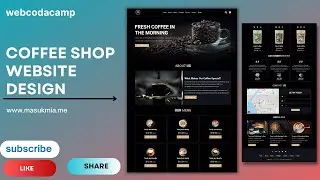 sinlge page website design coffee shop with source code